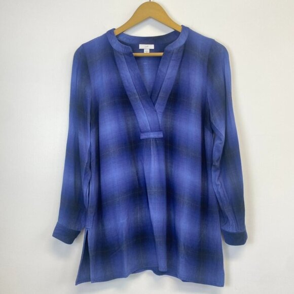 J. Jill Blue Plaid Tunic - Picture 1 of 9